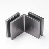 Frameless shower glass BRACKET SQUARE GLASS TO GLASS 90 Degrees - Gunmetal Grey